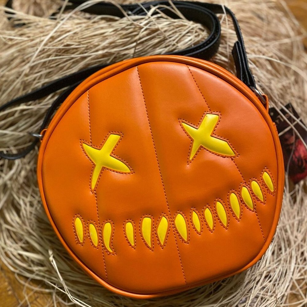 Halloween Pumpkin Purse, Sam O Lantern, Jack O Lantern, Vegan Leather Bag